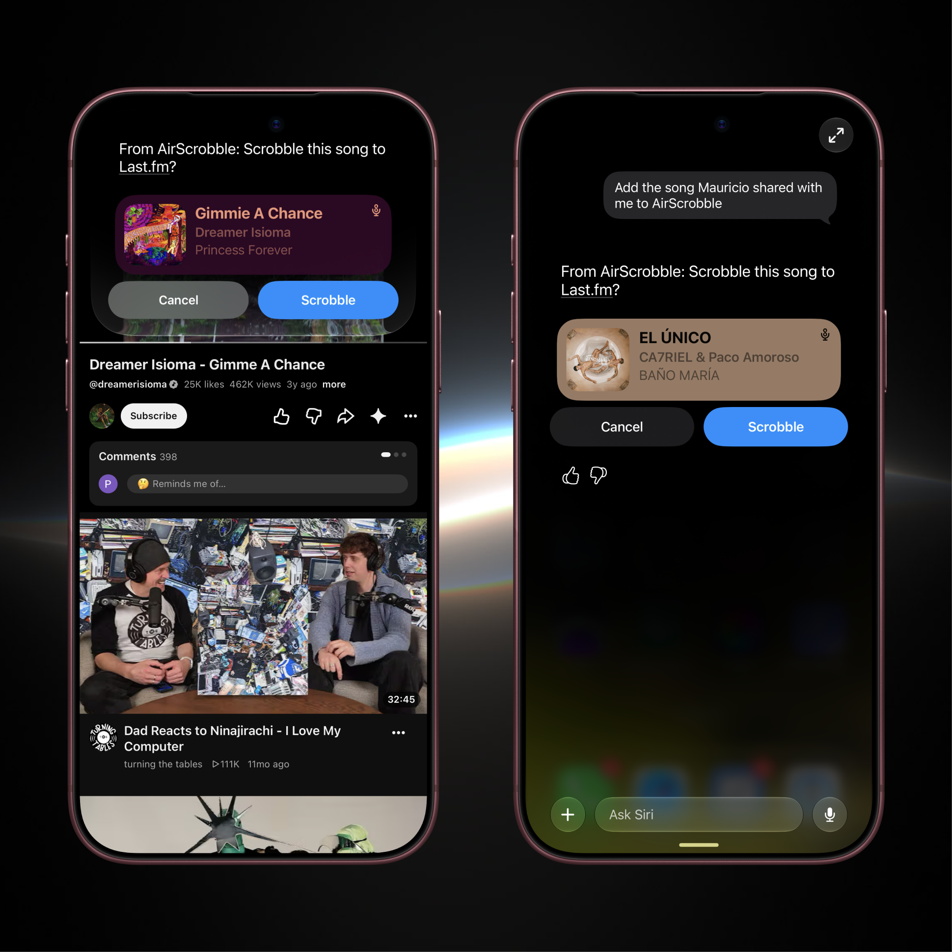 Scrobble songs with Siri in AirScrobble