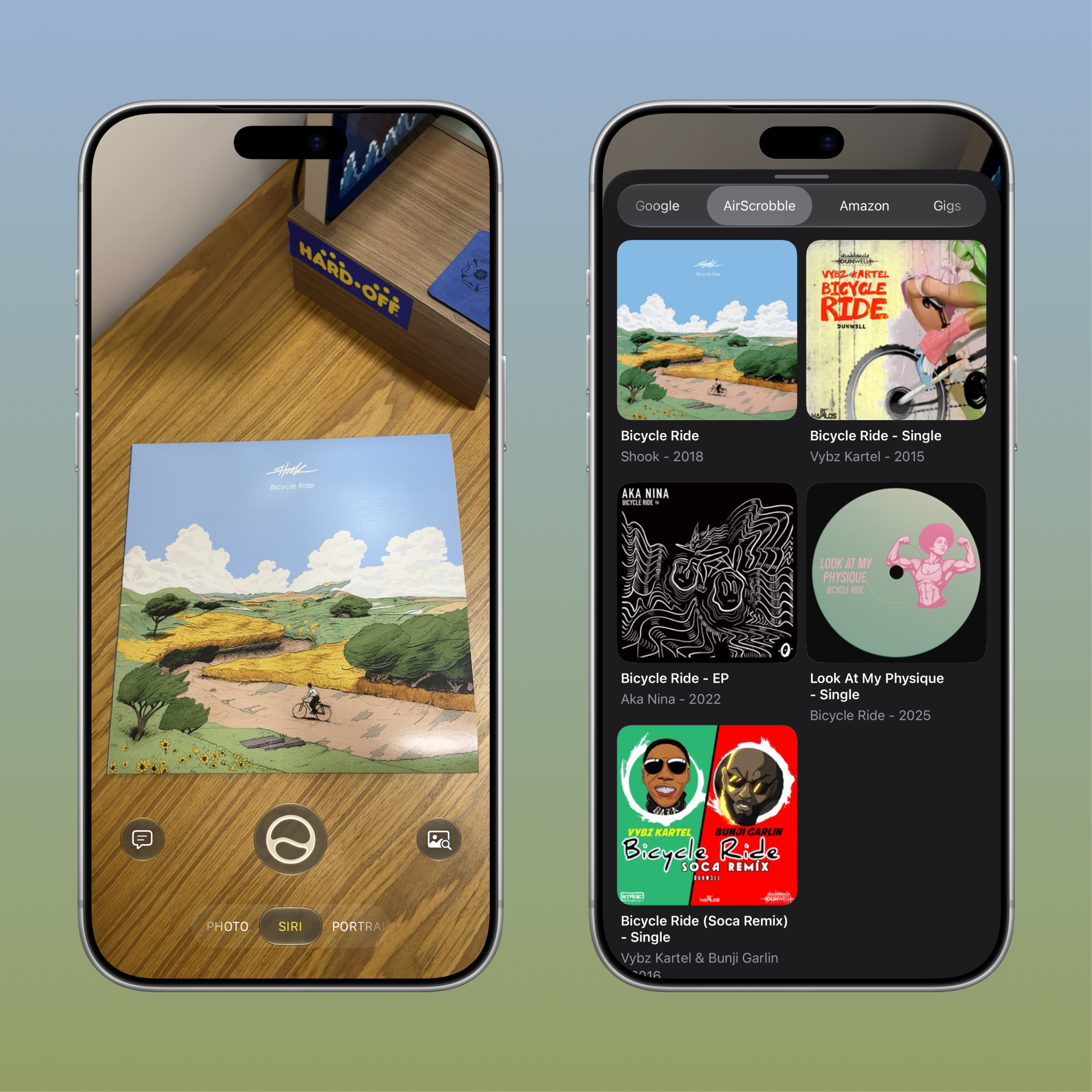 Find albums with Visual Intelligence and AirScrobble